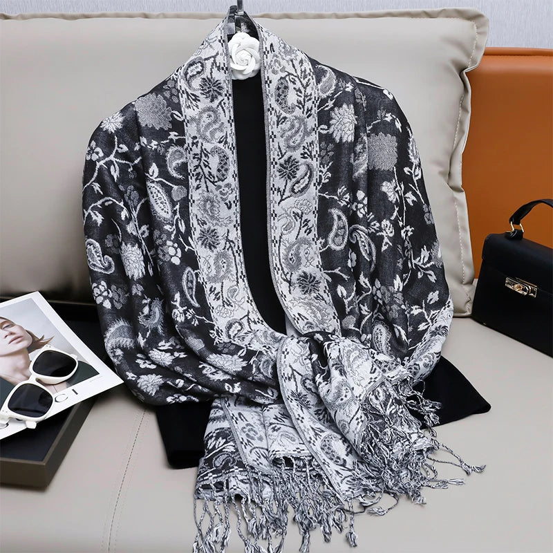 Foulard Paisley impressions Design Hijabs Pour Femme Cachemire Pashmina Chale Dame enveloppe Chaud Hiver Foulards Femme