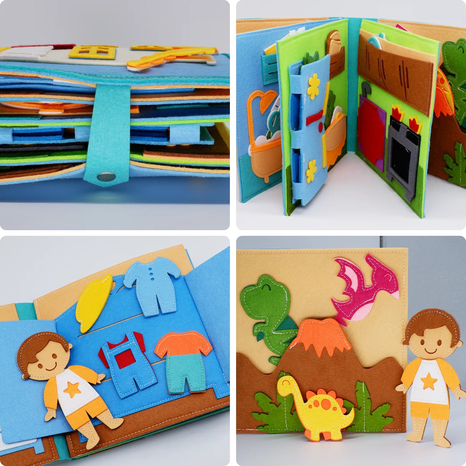 Montessori toy for toddlers, busy book, quiet book, pretend play, early educational activity book with life skills cognition