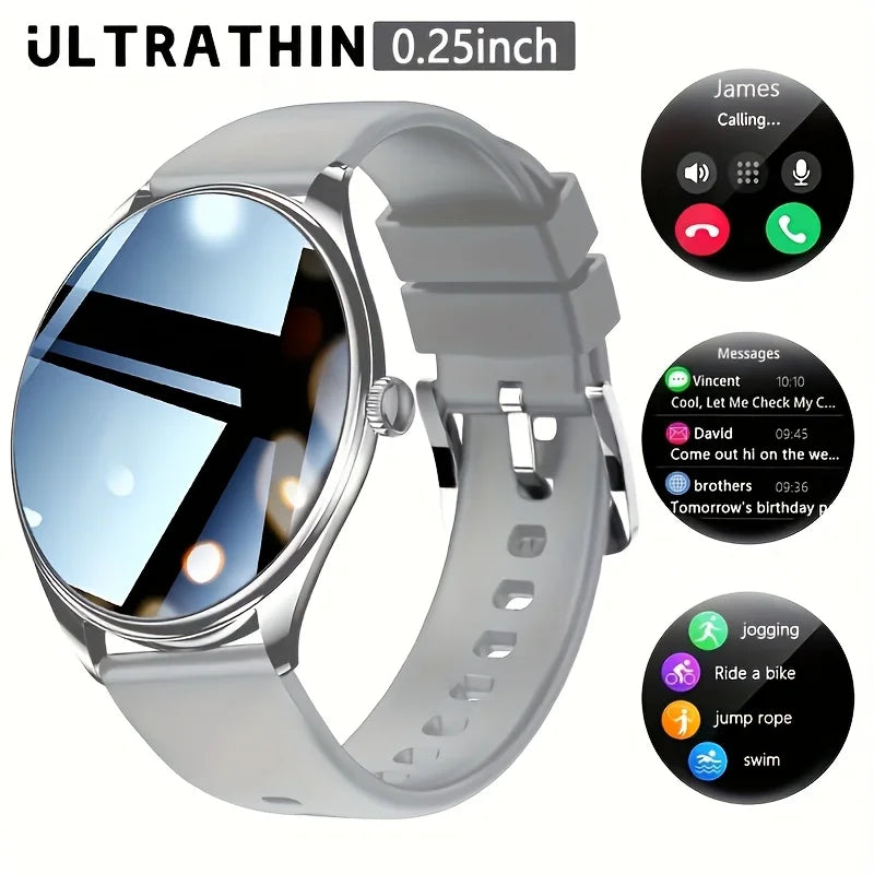 Montre connectée Utral mince pour femmes, écran AMOLED HD de 1.43 pouces, appel Bluetooth, traceur multi-sport, lecteur de musique, chargement USB, nouveauté 2025