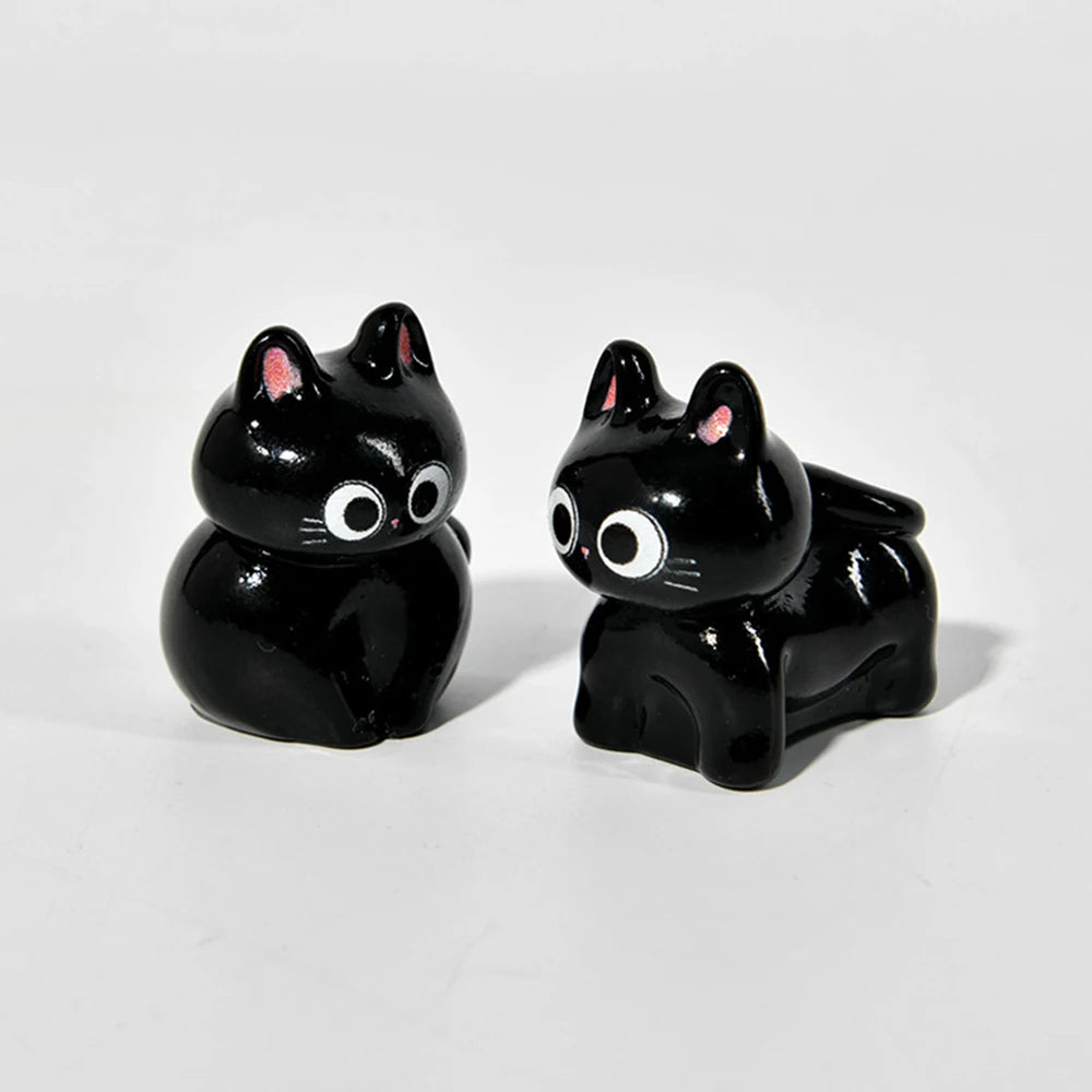 Cartoon resin cat figurine, mini kitten, tilted head, home decorations, small creative figurines for car and desk mounting