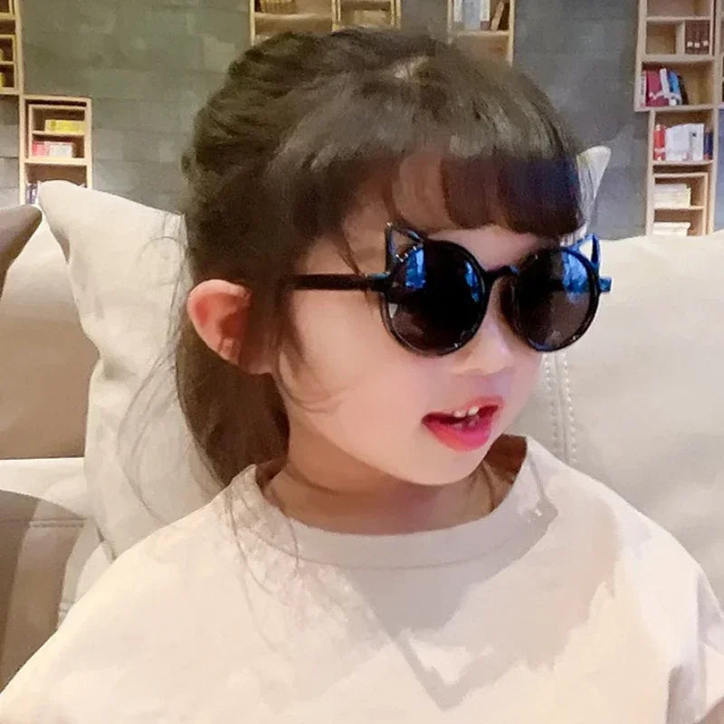Lunettes de soleil pour enfants, oreilles de dessin animé d'animaux mignons, Protection solaire d'extérieur pour enfants, jolies lunettes de soleil Vintage pour enfants