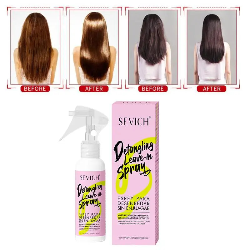 Keratin hair smoothing spray, conditioner, keratin hair treatment for dyeing, anti-frizz, damaged hair, softens, shine-enhancing treatment oil