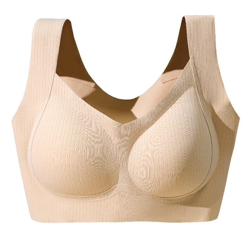 Confortable, une pièce, bonnet fixe sans trace, sous-vêtements pour femmes, beau gilet de sport au dos, soutien-gorge de sommeil de grande taille mince
