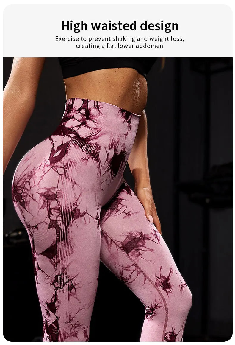 Aught Dye-Leggings de yoga taille haute sans couture pour femmes, pantalons de sport, collants push-up, vêtements de sport, entraînement de fitness, nouveau, 2023