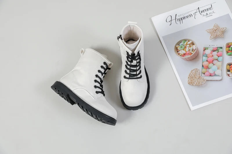 Bottes d'équitation pour enfants, chaussures de marque blanches, souples et décontractées à plateforme, nouvelle collection automne