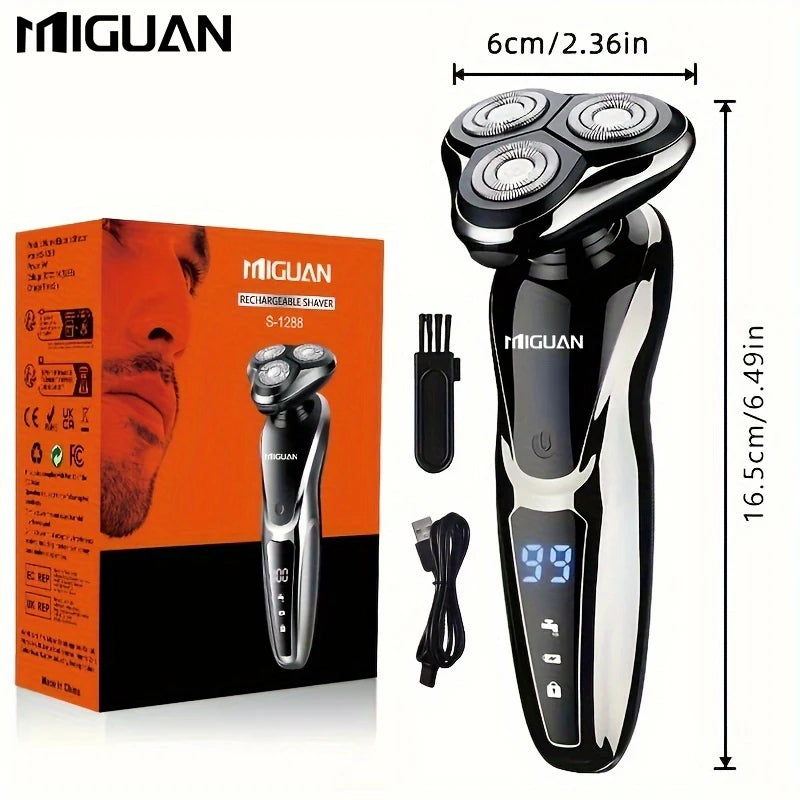 Rasoir électrique pour hommes, rasoir électrique 3 en 1, tondeuse à poils de nez, rasoir Portable rechargeable par USB, lame flottante 3D numérique