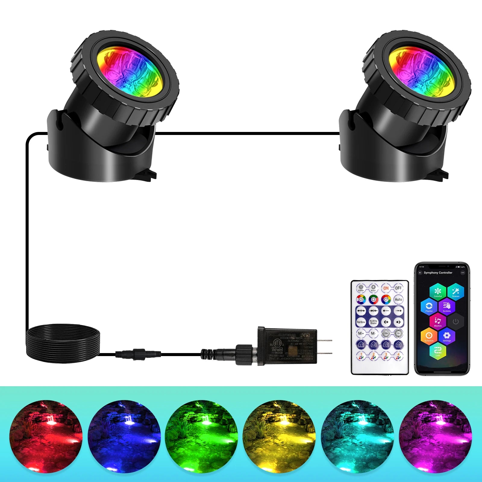 2/3/8/10 LED lumières étanche IP68 fontaine sous-marine étang Spot lumière paysage projecteur pour jardin APP télécommande