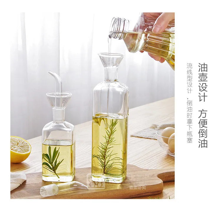 Pot d'huile en verre à haute teneur en Borosilicate, Pots d'huile et de vinaigre anti-fuite pour la cuisine, Pot de Sauce soja, réservoir d'huile, bouteille d'huile d'assaisonnement
