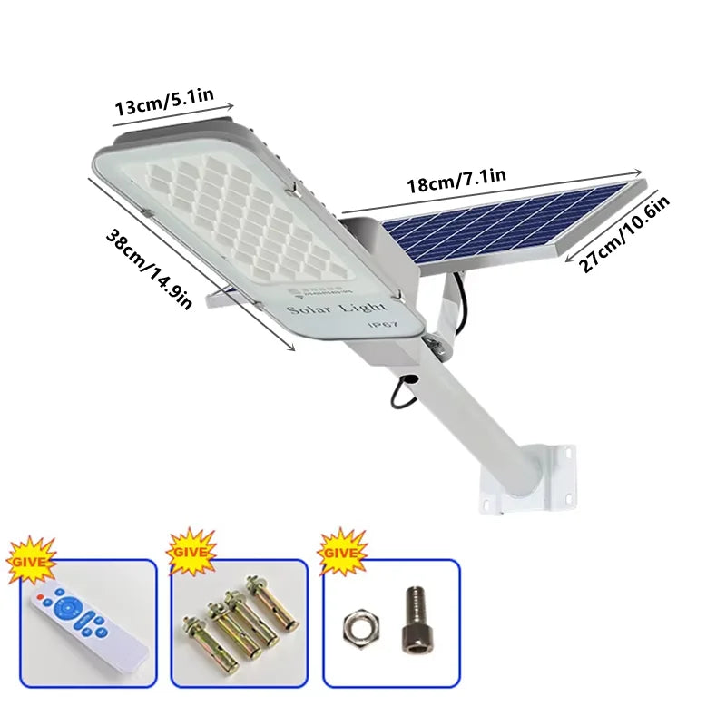 250W LED lumière solaire jardin extérieur étanche lampadaire solaire crépuscule à l'aube avec télécommande IP65 applique murale solaire