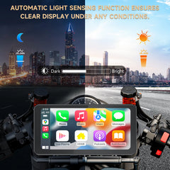 GPS moto avec écran tactile 6,25" – CarPlay sans fil et Android Auto, étanche, Plug & Play