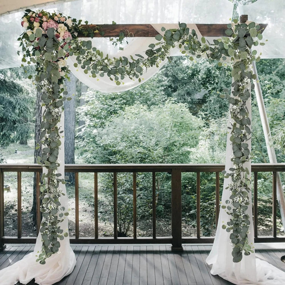 Verdure Feuillage Vigne Plantes artificielles Printemps arbre Ornements Mariage en plein air Jardin Cour Arcade Décor Maison Murs Suspendus