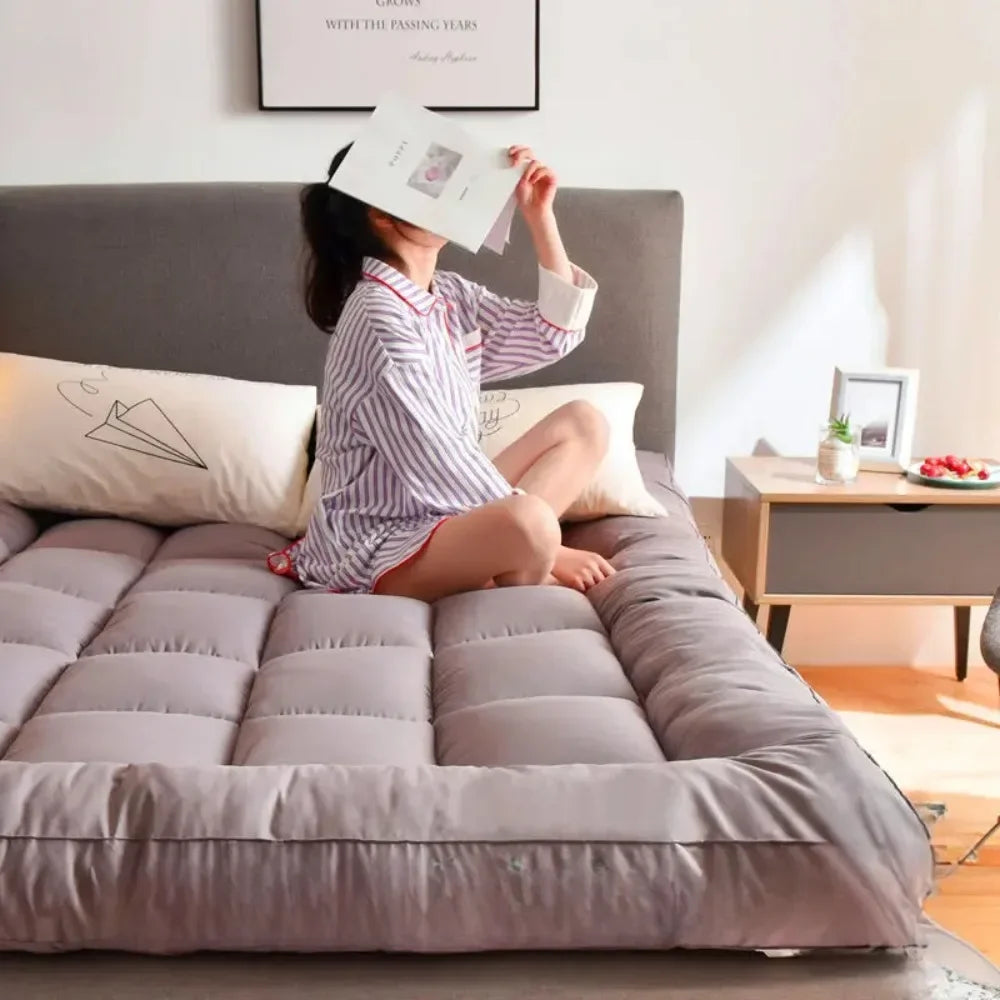 Matelas de lit pliable et doux pour dortoir d'étudiants, Tatami au sol enroulable, pour adulte, respectueux de la peau, respirant, épais