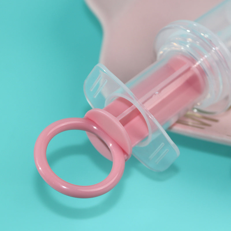 Mangeoire à sucette pour bébé, distributeur de médicaments liquides pour bébé, mangeoire à aiguilles en Silicone Anti-étouffement, mangeoire à eau, avec tasse de mesure de 20ml