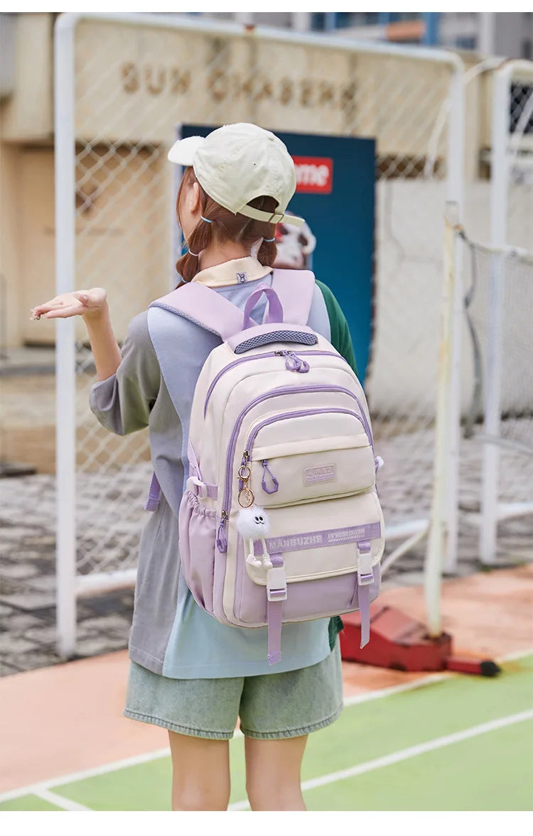 Sacs d'école primaire pour filles de 7 à 12 ans, sac à dos d'école primaire pour adolescents, sac à bandoulière pour livres d'étudiant pour enfants