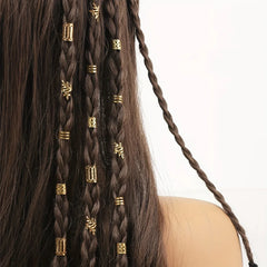 40 pièces/ensemble accessoires de cheveux Loc bijoux de cheveux pour tresses style de cheveux bricolage anneaux de cheveux creux en métal pour diverses décorations/accessoires