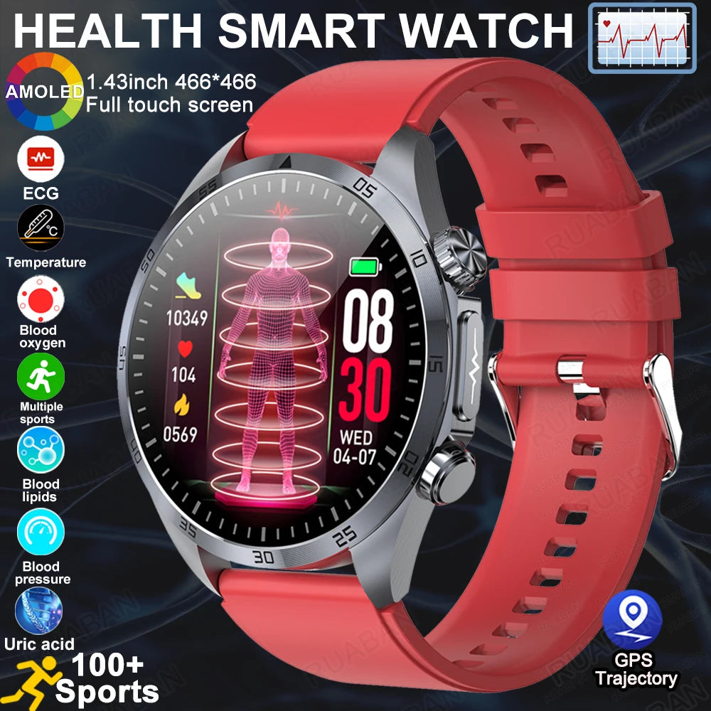 2025 nouvelle montre intelligente hommes pour huawei pression artérielle santé montre CES sommeil pulsé thérapeutique acide urique lipides sanguins graisse corporelle