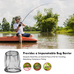 Filets de maille de tête de moustique en plein air, chapeau de jardinage chapeau anti-insectes pour la randonnée Camping pêche filets de maille de tête de moustique en plein air