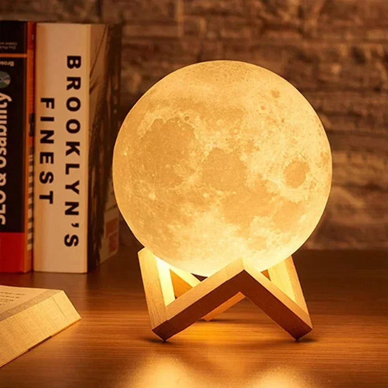 8CM LED veilleuse impression 3D lune lampe chambre décor MoonLight pour enfants cadeaux décorations créatif chevet atmosphère éclairage