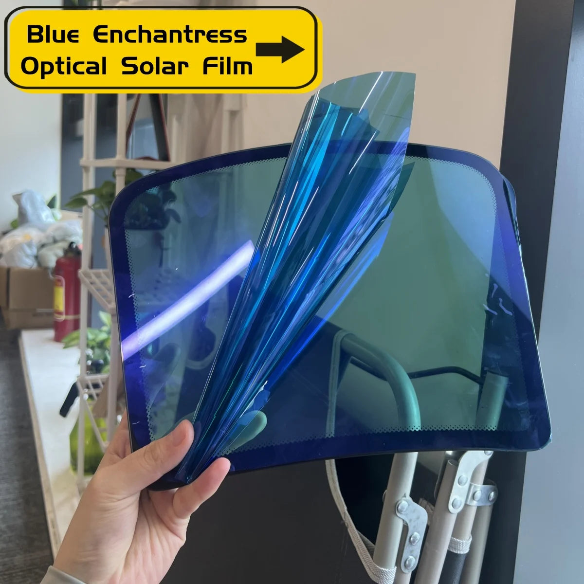 Film caméléon bleu 50/76/100cm, largeur 50/76/100cm, pour vitres de voiture, teinte Chanage, autocollant en verre, feuilles de protection décoratives solaires