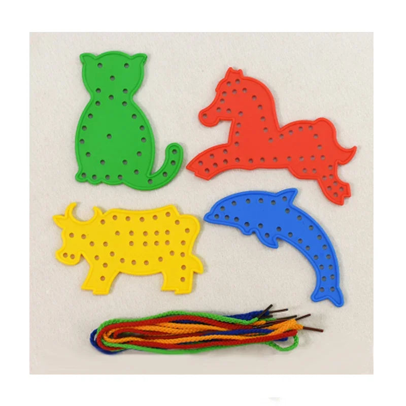 Jouets mentaires oriels Montessori pour enfants, apprentissage précoce, compétences de base de la vie, planche occupée, laçage, jeu de filetage, cadeaux dos