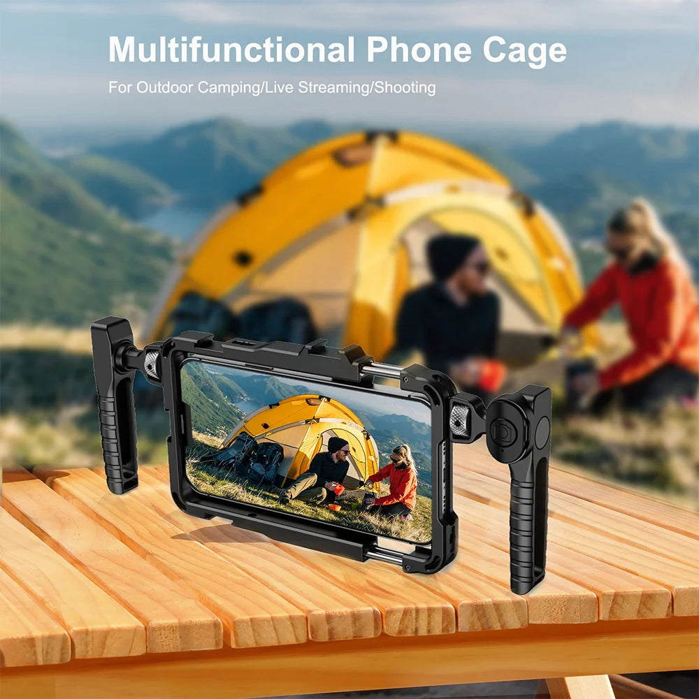 Cage pour Smartphone avec Bluetooth, pour iPhone 16 15 14 13 X XR XS Max Mini/Pro/Pro Max, poignée de téléphone, vidéo Vlog