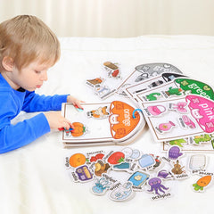 Livre silencieux pour bébés, jouet éducatif, apprentissage précoce, reconnaissance des couleurs avec Velcro, bâton réutilisable, Pages de pelage, jeu interactif