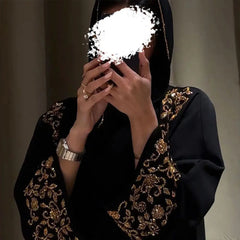 Dubai Abaya Large Kaftan Embroidery Hijab Luxury Beaded Muslim Abaya for Women French Dress Gold Embellished Open Abaya