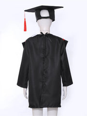Robe de remise de diplôme pour enfants de la maternelle, avec capuchon à pompon, uniforme de diplômé de l'école primaire préscolaire, Costume de fête Cosplay de photographie