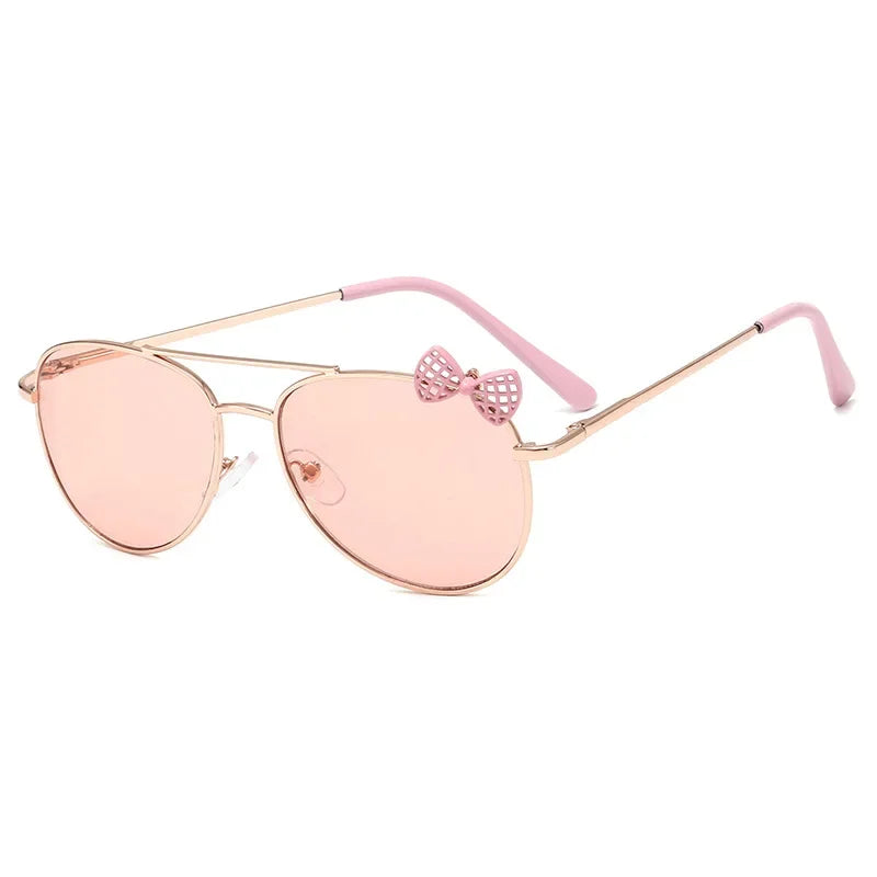 Lunettes de soleil mignonnes pour enfants, monture métallique, mode filles, lunettes de cyclisme en plein air, lunettes de fête, fournitures de photographie
