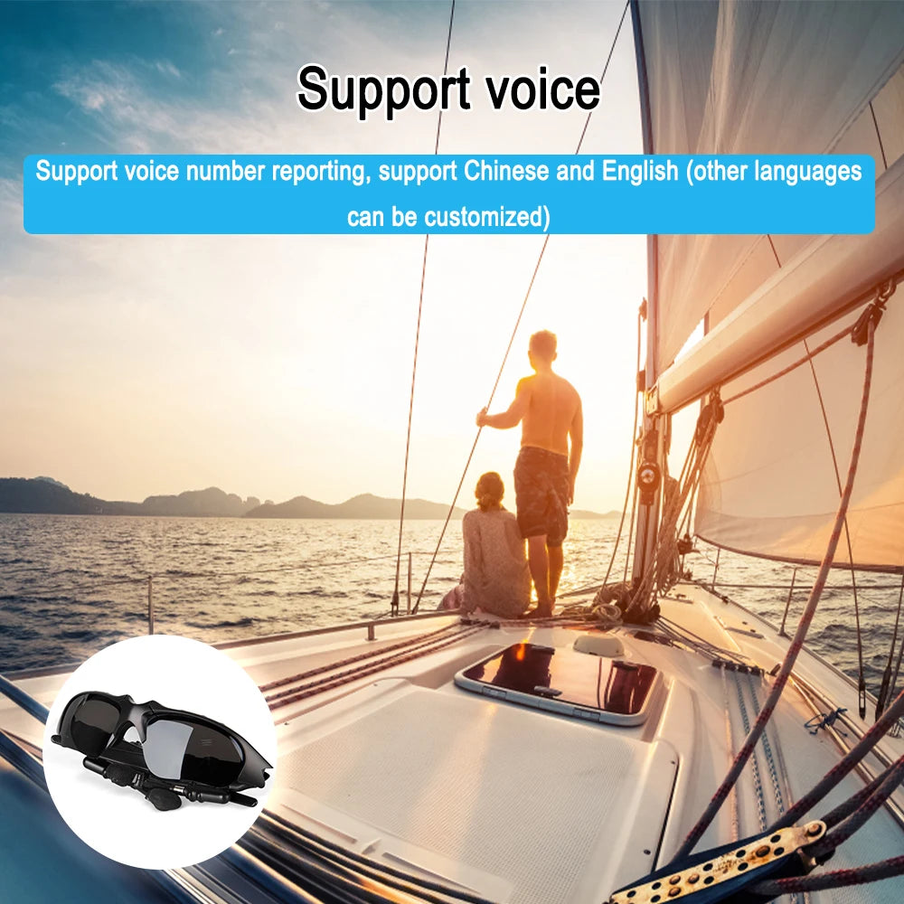 Sans fil Bluetooth 4.1 casque mode sport stéréo téléphone polarisé conduite lunettes de soleil équitation yeux lunettes casque