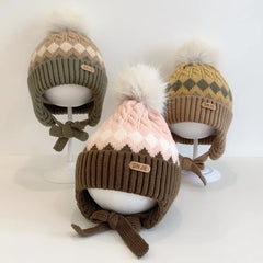 Nouveau haute qualité 2-5 ans bébé tricoté chapeau chaud épaissir enfants cache-oreilles casquette coupe-vent tricoté laine chapeau automne hiver