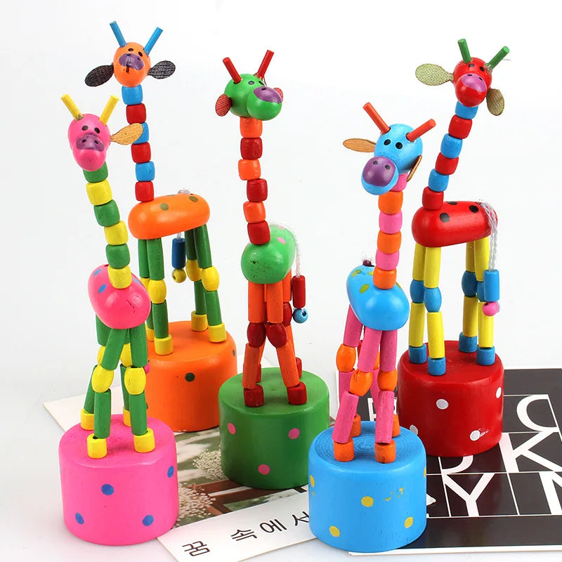 Jouets éducatifs Montessori en bois pour enfants, exercice d'apprentissage précoce, doigts de bébé, matériaux flexibles, jouet girafe, cadeaux