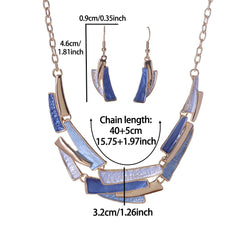 Cring Coco – ensemble de bijoux géométriques en émail fait à la main, ensemble de colliers et boucles d'oreilles populaires pour femmes, cadeau de saison de remise de diplôme