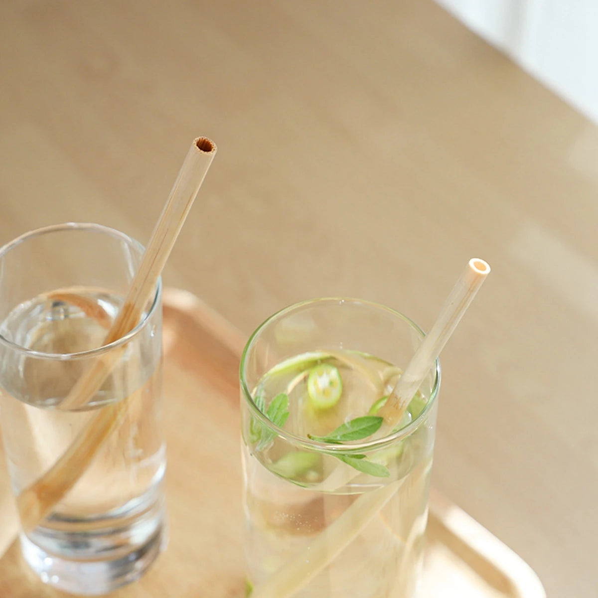 Pailles à boire en bambou naturel réutilisables avec étui, bionickel ables, écologiques, pour cocktail, bar, boissons, 10 pièces