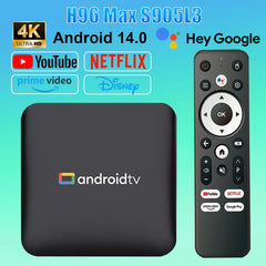 TV Box H96 MAX S905L3 Android 14.0 Set-Top Box BT Remote 4K Quad Core Home Media Player Smart Set-Top Box TV Box 2GB 8GB