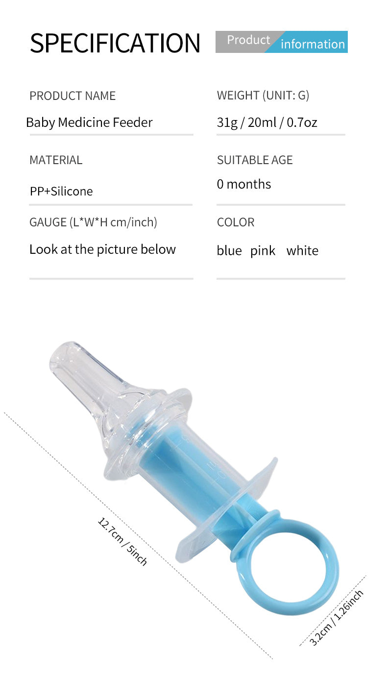 Mangeoire à sucette pour bébé, distributeur de médicaments liquides pour bébé, mangeoire à aiguilles en Silicone Anti-étouffement, mangeoire à eau, avec tasse de mesure de 20ml
