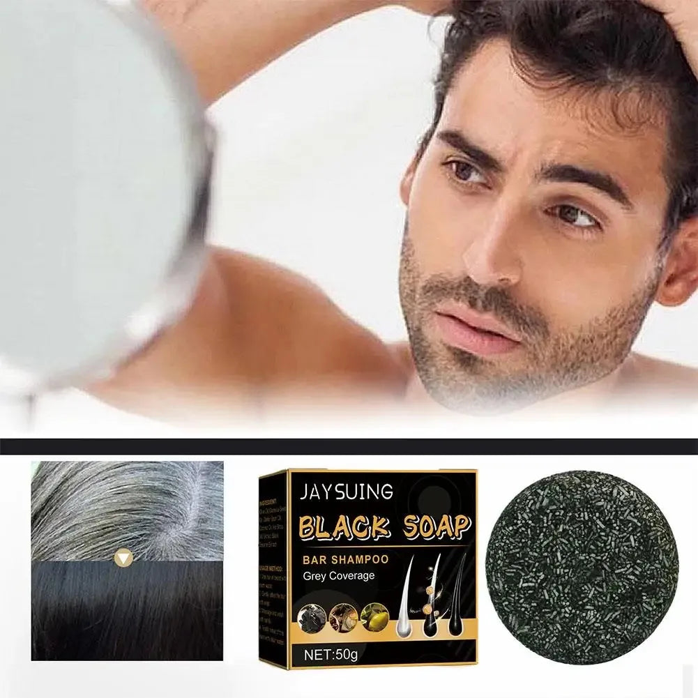 Shampoing pour cheveux, savon noir Polygonum Multiflorum, savon réparateur pour cheveux blancs, ensemble de soins capillaires, nourrissant, Anti-pelliculaire, teinture pour cheveux
