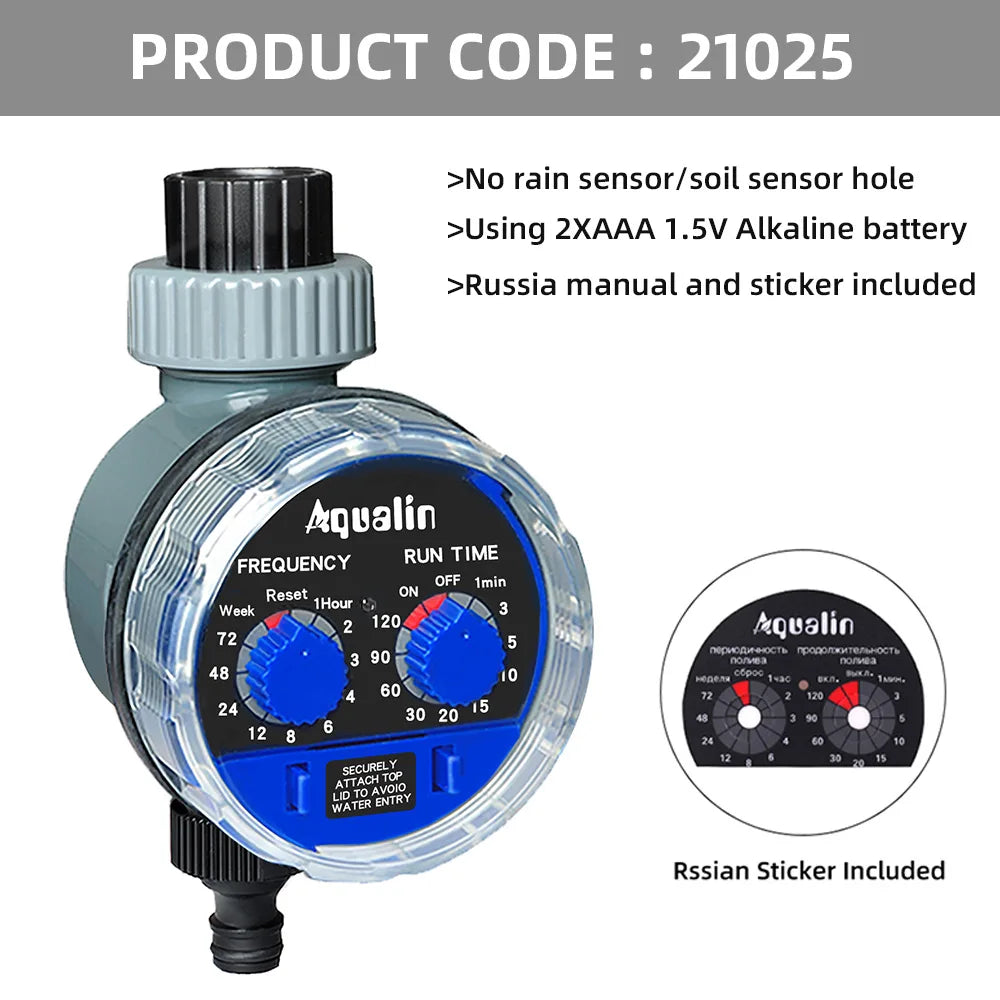 Minuterie automatique pour robinet à bille, système de minuterie pour arrosage et Irrigation du jardin, #21025