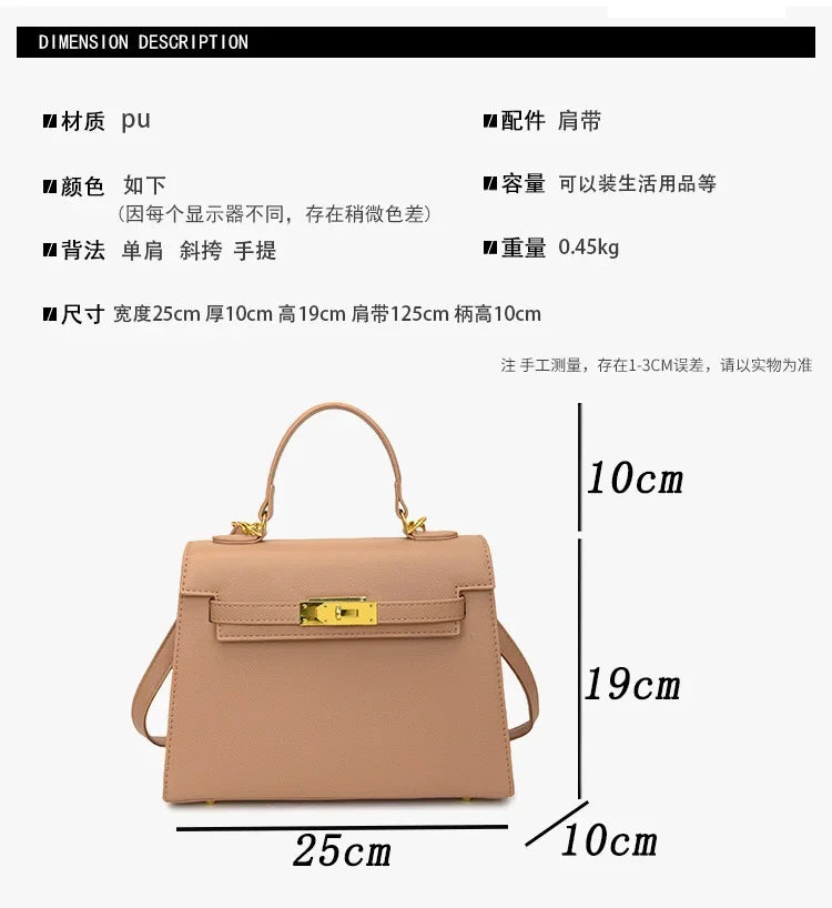 New trendy, unique, classic and luxurious brand - High-end design - Pure color - Unique platinum shoulder bag 