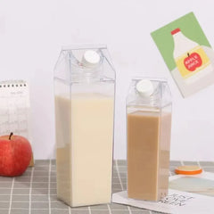 Bouteille pratique en plastique Transparent de 500/1000ml, nouveau jus réutilisable, boîte de tasse transparente de Sport étanche, lait, eau potable pour la maison