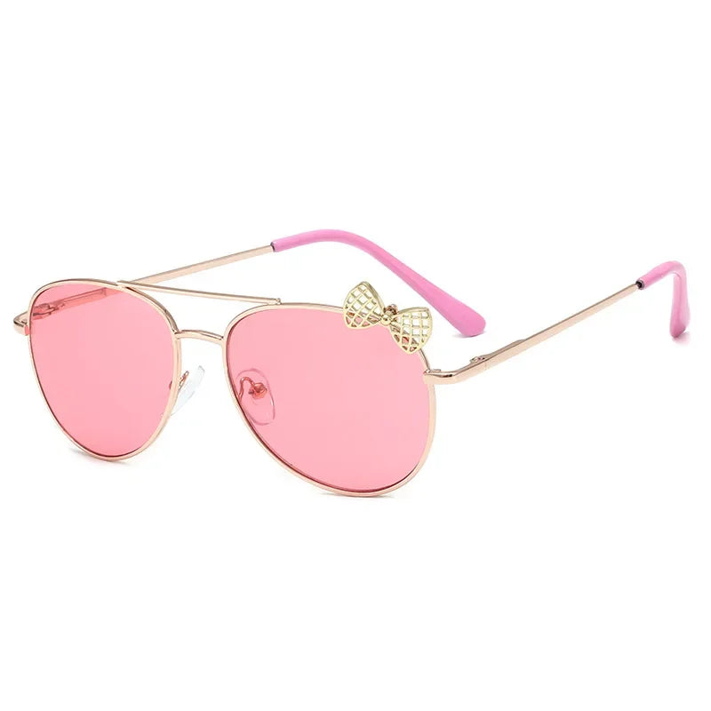 Lunettes de soleil mignonnes pour enfants, monture métallique, mode filles, lunettes de cyclisme en plein air, lunettes de fête, fournitures de photographie
