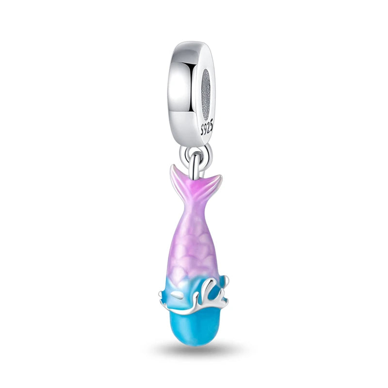 Pendentif de Collection d'écologie marine en argent Sterling 925, mignon, méduse, hippocampe, baleine et tortue, bijoux fins, cadeau de fête sur la plage