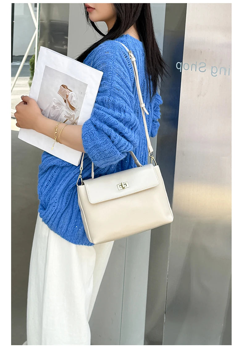 Sac fourre-tout en cuir de vachette véritable pour femme, sac à main en cuir souple pour femme, sacs à bandoulière à la mode, designer de luxe, initié féminin
