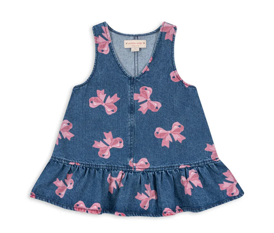 Robe imprimée mignonne pour filles, ensemble de vêtements pour tout-petits, veste à bretelles en jean, robes à enfiler en denim pour enfants, pantalons en jean combiné, marque KS, 2024