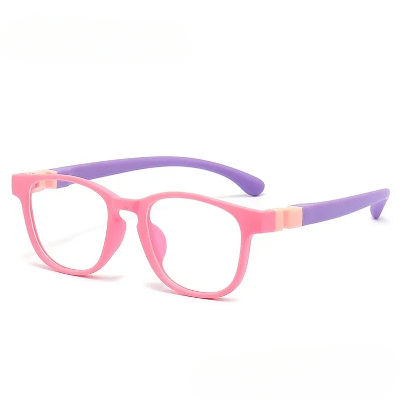 Children's silicone blue light blocking glasses, computer glasses, ultra-light frame, eye protection glasses, for kids, boys, and girls