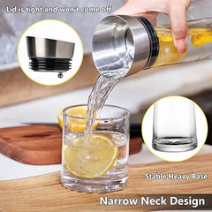 Pichet en verre avec couvercle pour réfrigérateur, Carafe en verre pour eau chaude/froide, boit du thé glacé, du café, du jus et des boissons faites maison, 1,5 l, 52 oz