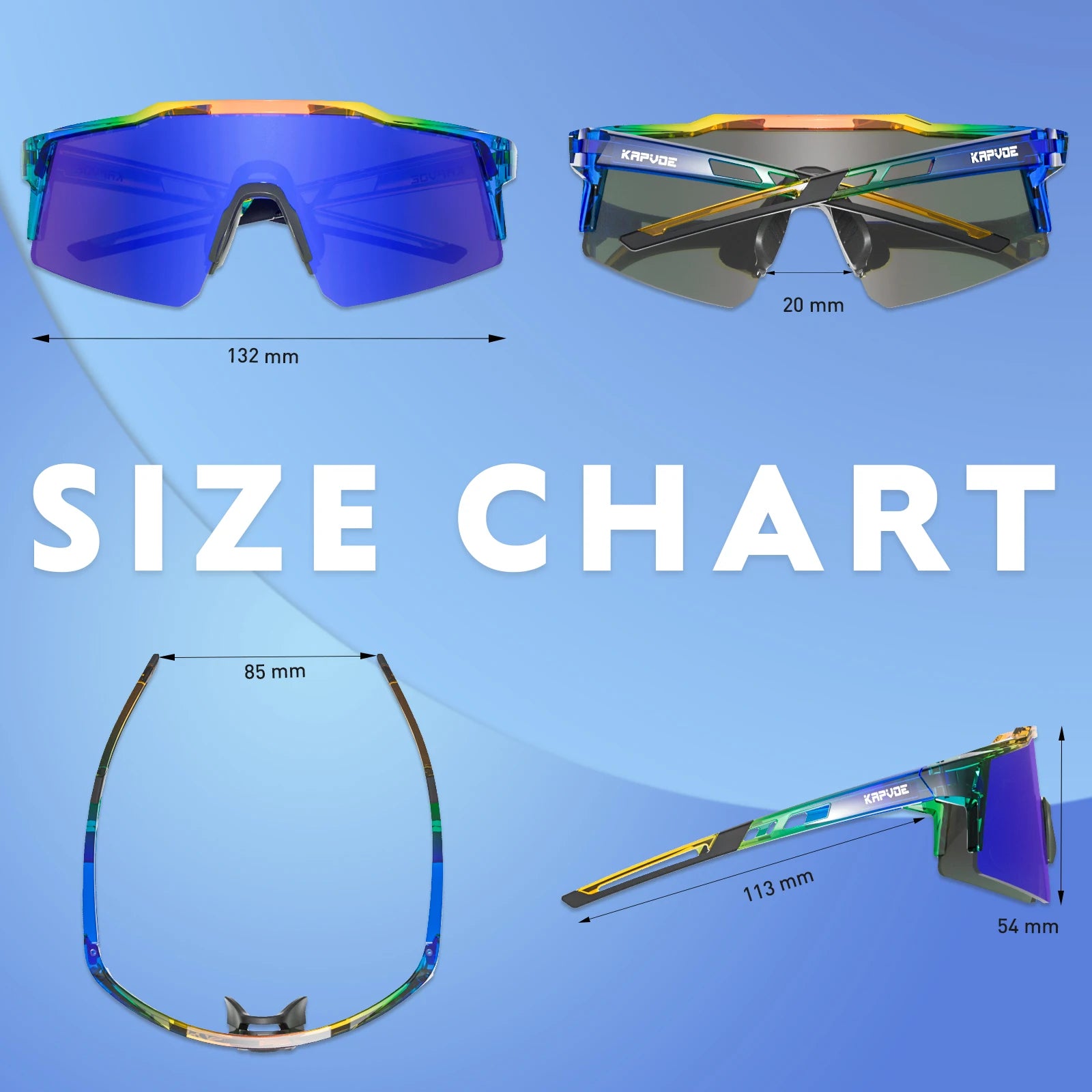 Kapvoe-Lunettes de soleil photochromiques pour enfants, lunettes de vélo de sport, lunettes de vélo d'extérieur pour garçons et filles, lunettes pour adolescents, UV400
