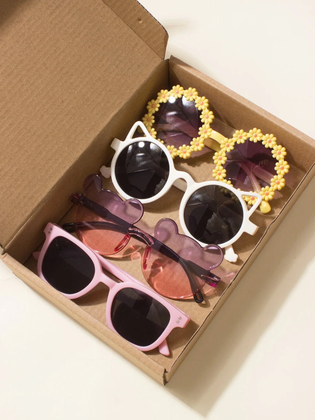 Lunettes de soleil pour bébé, 4 pièces, lunettes de soleil pour bébé garçon et fille, Cool, mignon, cadeau de lunettes de soleil pour bébé, accessoires de printemps, accessoires d'été
