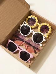 Lunettes de soleil pour bébé, 4 pièces, lunettes de soleil pour bébé garçon et fille, Cool, mignon, cadeau de lunettes de soleil pour bébé, accessoires de printemps, accessoires d'été
