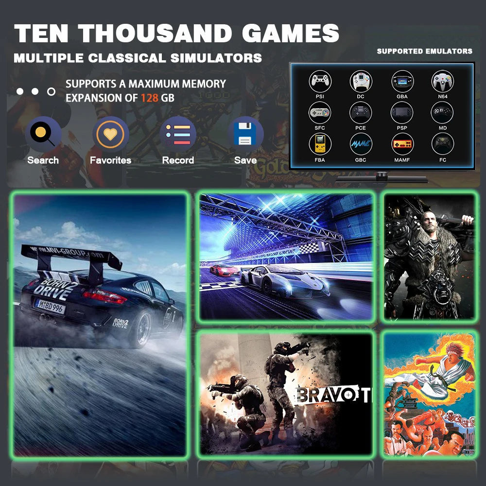 Console de jeu vidéo X2 Ultra, double manette sans fil, jeux rétro, cadeau de Noël, seulement 2.4G, 4K HD30000, 128G
